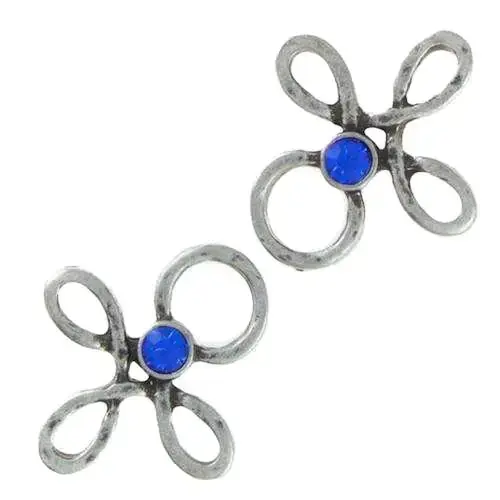 Miederöse Kleeblatt TS-16 saphire silber mit Strass Top-Angebot