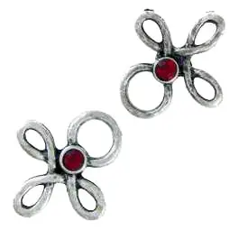 Bestpreis Miederöse Kleeblatt TS-16 siam silber mit Strass