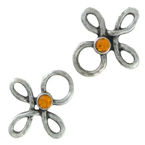 Miederöse Kleeblatt TS-16 topaz silber mit Strass Kostenfreie Lieferung