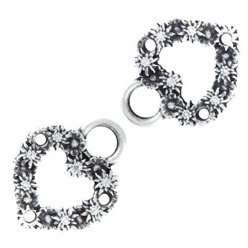 Miederöse TS-3 Edelweiß Herz silber Markenprodukt