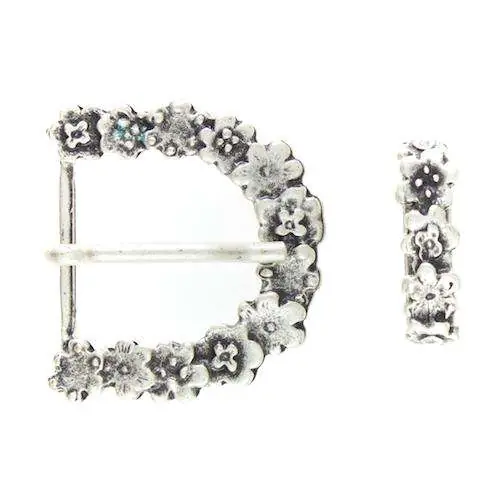 Gürtelschnalle Blüten mit Gürteldurchzug TS-43 Kostenloser Versand