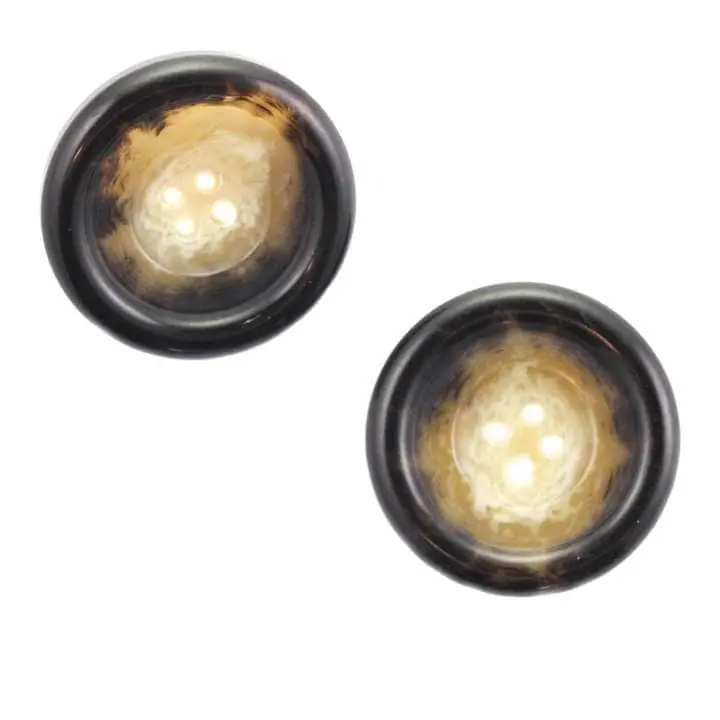 Schneller Versand Hornimitat Knopf HI-31-beige braun