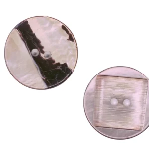 Makassar Perlmutt Knopf braun 2-Loch pl-gr-300 Heute Kaufen