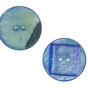 Makassar Perlmutt Knopf blau 2-Loch pl-gr-300 Kostenloser Versand