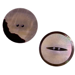 Makassar Perlmutt Knopf braun 2-Loch pl-gr-250 Neu