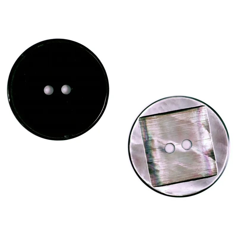 Makassar Perlmutt Knopf grau 2-Loch pl-gr-300 Abverkauf