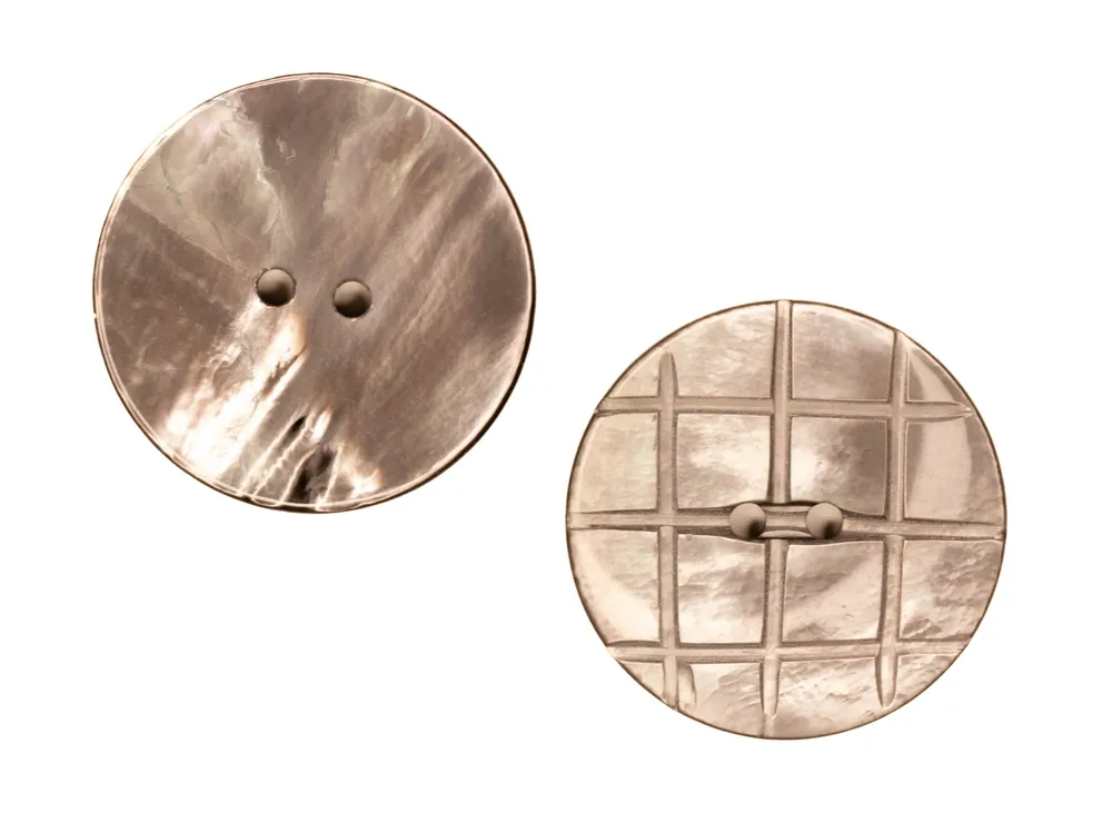 Geprüft Makassar Perlmutt Knopf 2-Loch pl-gr-501-braun