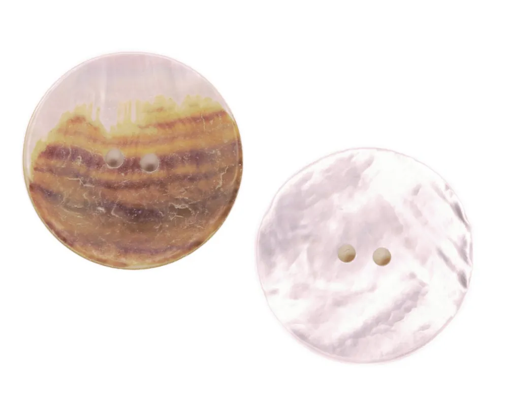 Makassar Perlmutt Knopf creme 2-Loch pl-gr-400 Versand Am Gleichen Tag