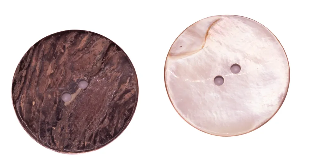 Makassar Perlmutt Knopf braun 2-Loch pl-gr-400 Billig