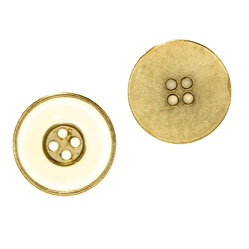 Expressversand Metall Knopf mit Perl Email MK-76 messing-weiß