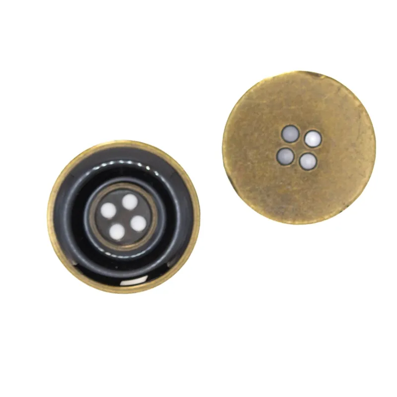 Sofort Bestellen Metall Knopf mit Perl Email MK-76 messing-schwarz