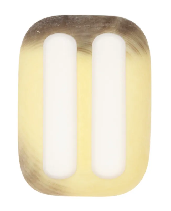 Gürtelschnalle Horn Optik matt S-33-creme-braun Sonderaktion