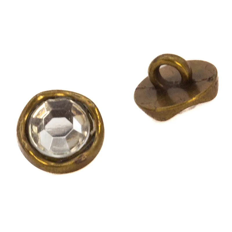 Trachten Knopf mit Strassstein TK-60-messing Exklusiv