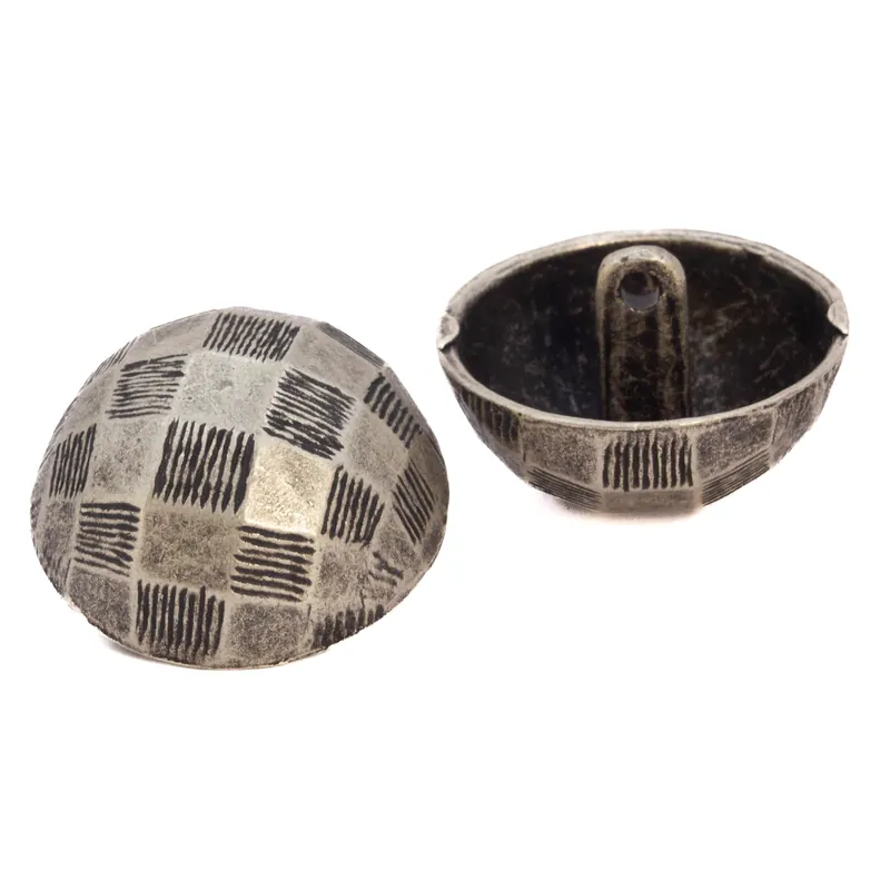 Großer Halbkugel Metallknopf MK-319-altsilber Großhandel