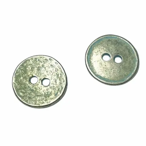 Versand Am Gleichen Tag Metall Knopf in Hammerschlag Muster MK-7-silber