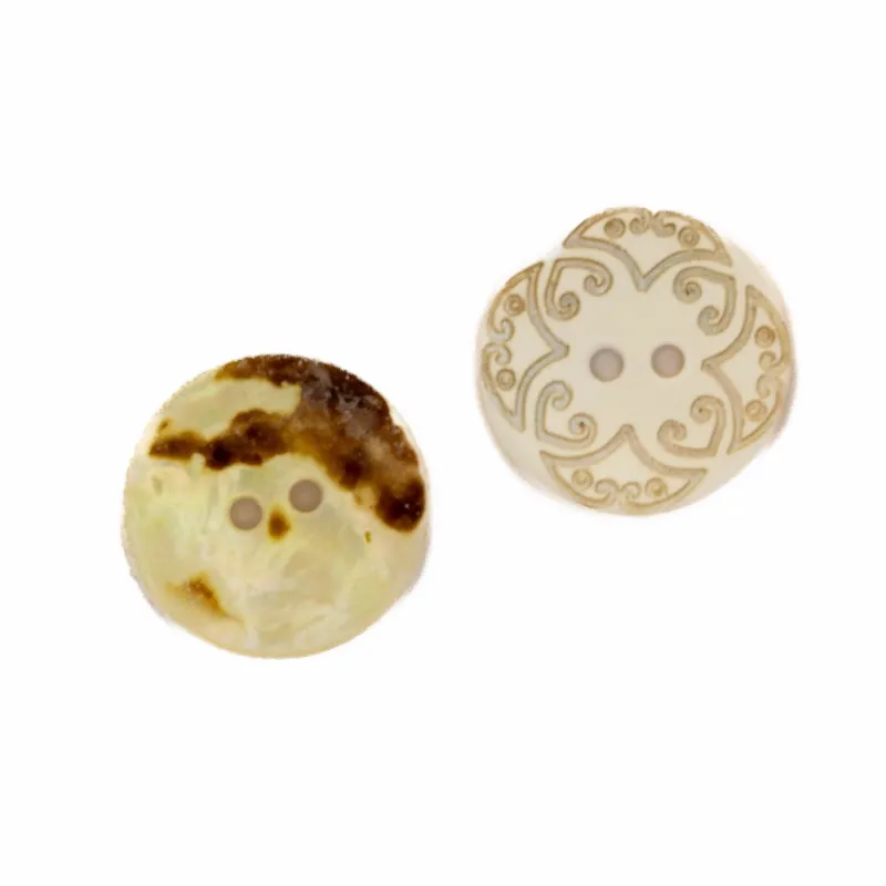 Echt Perlmuttknopf Stern Ornament PL-45-weiß