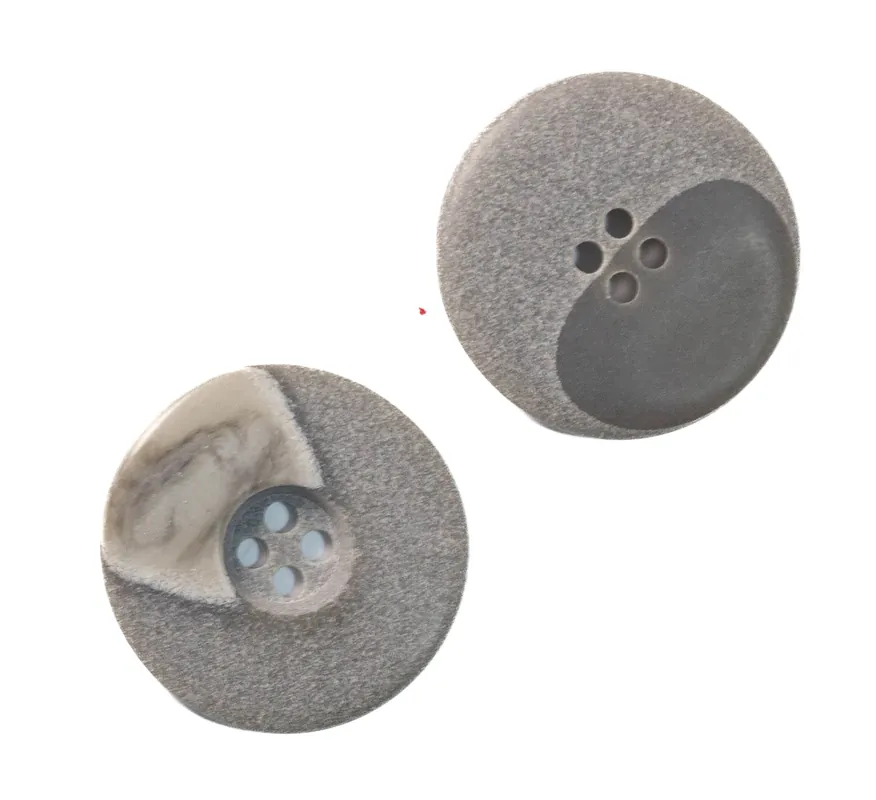 Eleganter 4-Loch Knopf KM-5-grau Premium