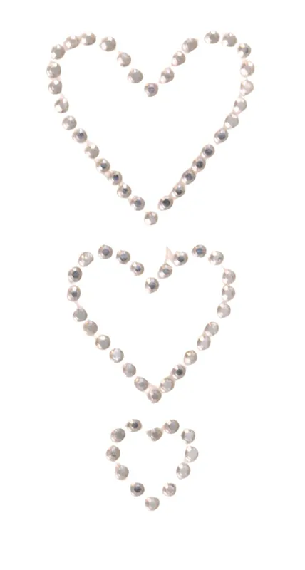Handgefertigt Applikation Herzchen Strass-Bügelmotiv AM-ST-7