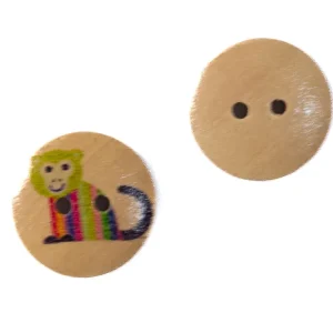 Direkt Vom Hersteller Holz Knopf mit buntem Affen-Motiv KK-68-2