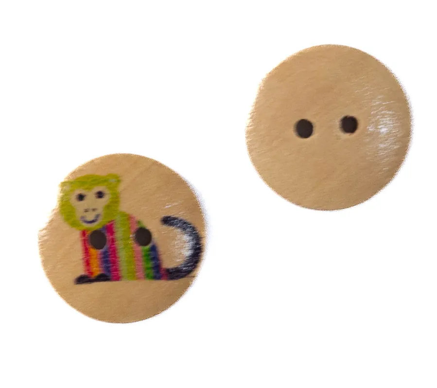Direkt Vom Hersteller Holz Knopf mit buntem Affen-Motiv KK-68-2