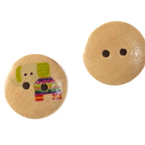 Jetzt Zugreifen Holz Knopf mit buntem Elefant-Motiv KK-68-4