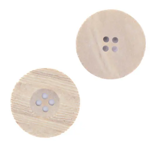 Garantierte Lieferung 4-Loch Knopf Holzimitat Hell braun KBR-35