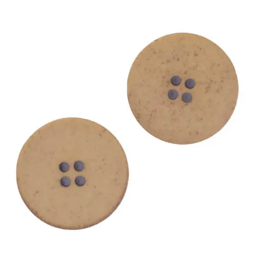 Meistverkauft 4-Loch Knopf Holzimitat KBR-37-braun-gebrannt