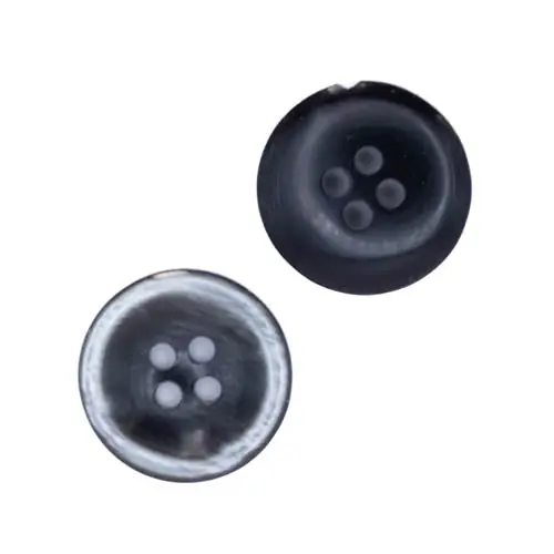 Schneller Versand Perlmuttimitat Knopf pli-16-schwarz-silber