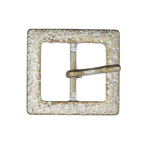 Hochwertig Gürtelschnalle Hammerschlag Muster SM-31 gold-silber