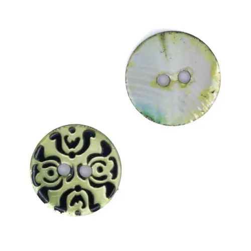 Perlmuttknopf Ranken PL-3-schwarz-grün Sale