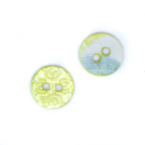 Solange Der Vorrat Reicht Perlmuttknopf Ranken PL-3-grün-natur