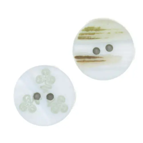 Direktkauf Perlmutt Knopf Blümchen pl-48-creme-grün