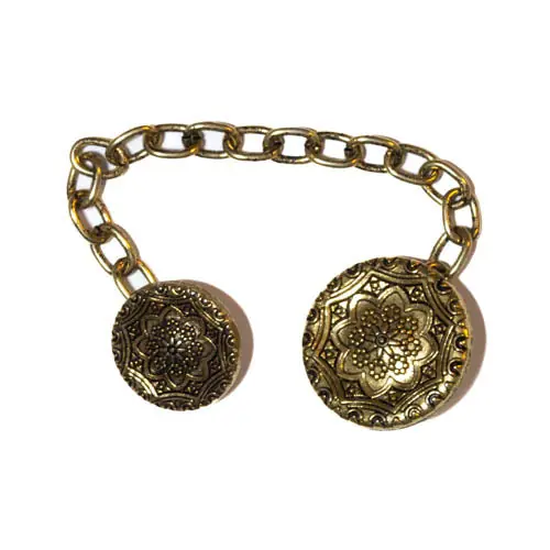 Highlight Doppelter Ketten Knopf TK-145-Altgold