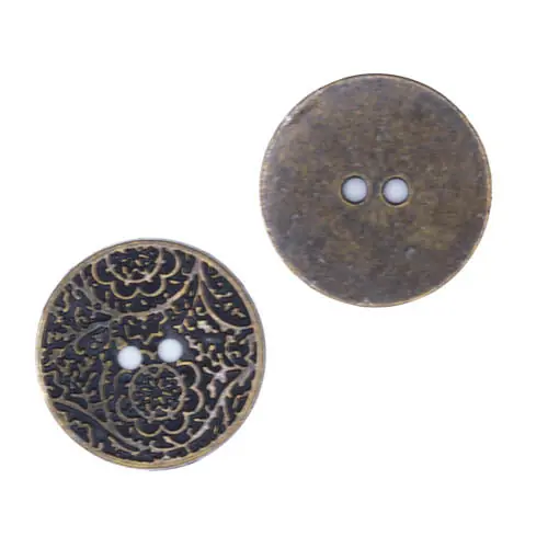 Trachten Knopf mit Ornament TK-146-ALTMESSING Hochwertig