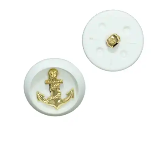 Ösen Knopf Anker KW-18 Weiß Gold Finale Aktion