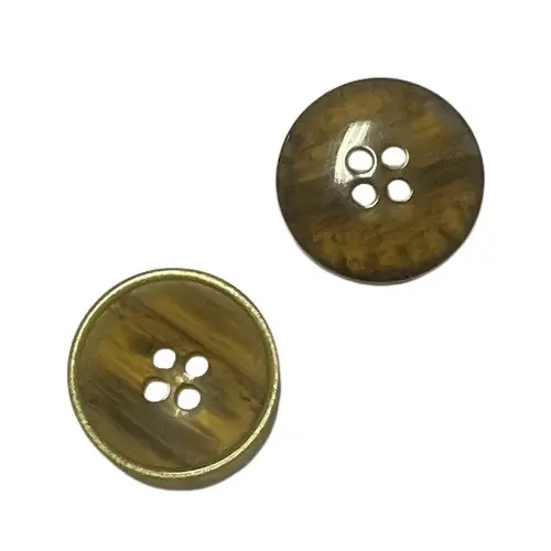 Leichter Hornimitat Knopf hi-85-A-Gold-Braun Echt