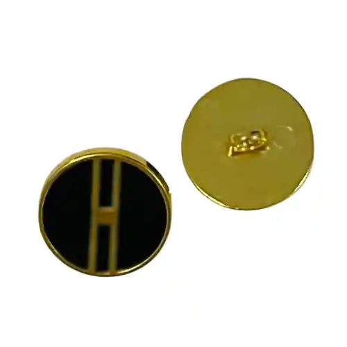 Metall Knopf Goldenes Riegel Muster MK-322-schwarz Wochenendangebot
