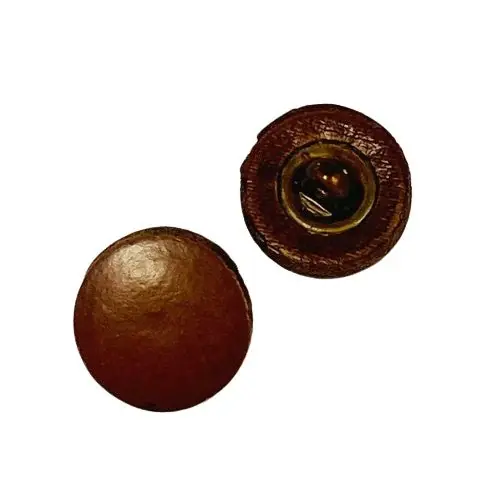 Markenware Leder Knopf Flach LE-7-braun