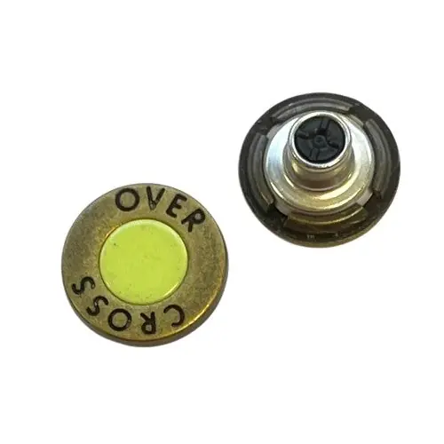 Jeans Knopf Cross Over nj-79-messing-grün Rabatt