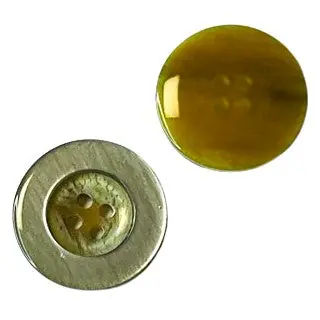 Perlmuttimitat 4-Loch Knopf mit Rand pli-22-grau-beige Neu