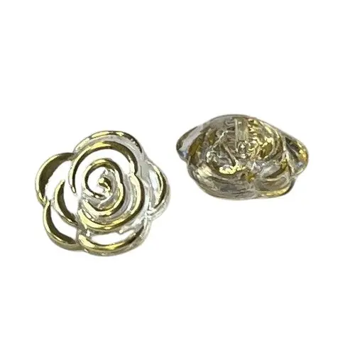 Nur Für Kurze Zeit Rosen Knöpfe klar BL-15 transparent-Gold