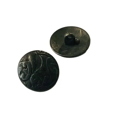Metall Knopf mit Ornament MK-12-schwarz Geld-Zurück-Garantie