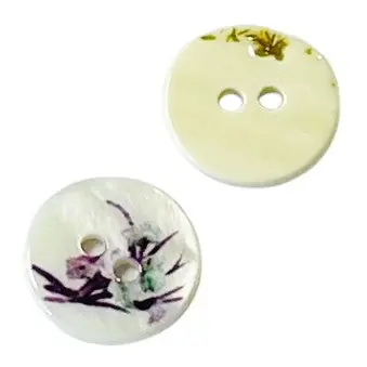 Preiswert Perlmutt Knopf mit Veilchen Muster pl-41 creme