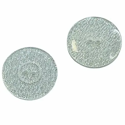 Neu Im Sortiment Knopf Silber Glitzer Optik KSI-28