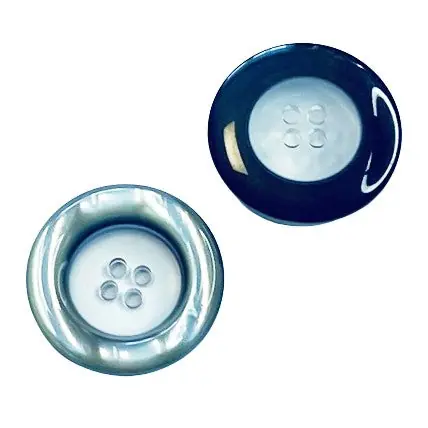 Abverkauf Perlmuttimitat Knopf pli-15-grau-transparent