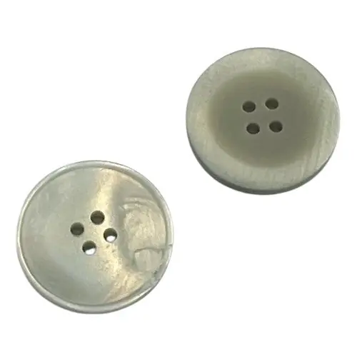 Perlmuttimitat 4-Loch Knopf Speckmatt pli-29-grau Hochwertig