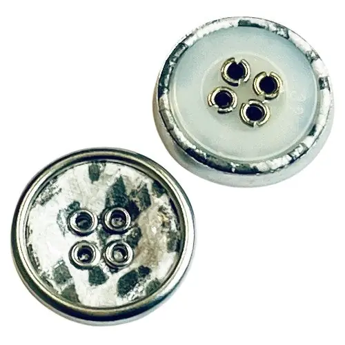 Schneller Versand 4-Loch Knopf Schlangenlederimitat SFK-5-grau