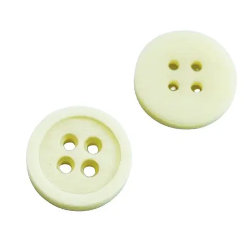 Kräftiger Hornimitat Knopf weiß HI-114 Super-Preis