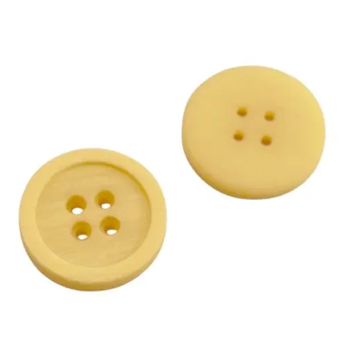 Kräftiger Hornimitat Knopf gelb HI-114 Preis Gesenkt