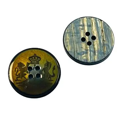 Perlmuttimitat Knopf mit Wappen pli-31-gold-braun Günstig